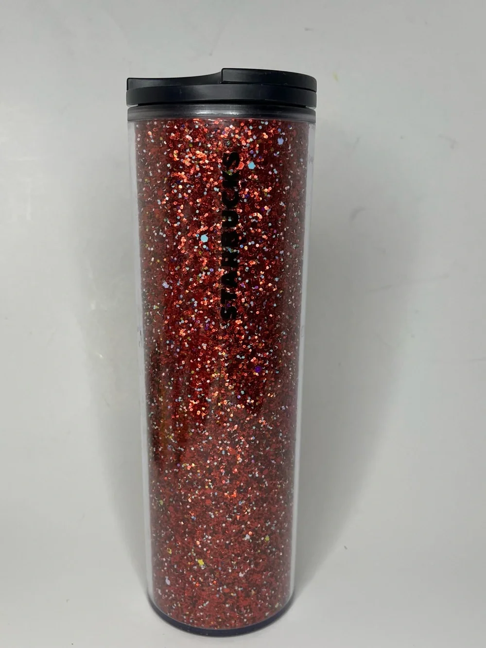 Starbucks 2020 Holiday 16oz Platinum Red Champagne Bubble Tumbler Travel Mug